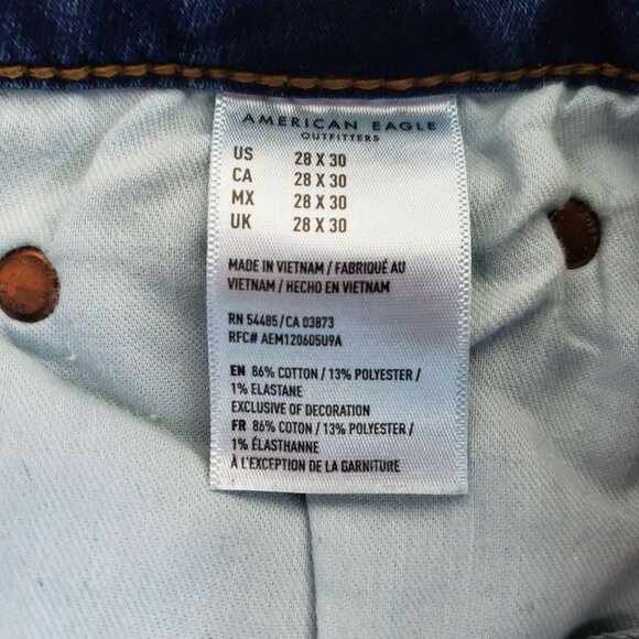 American Eagle Next Level Flex Slim Straight Jeans Men's Size 28/30 Dark Wash - Picture 5 of 7